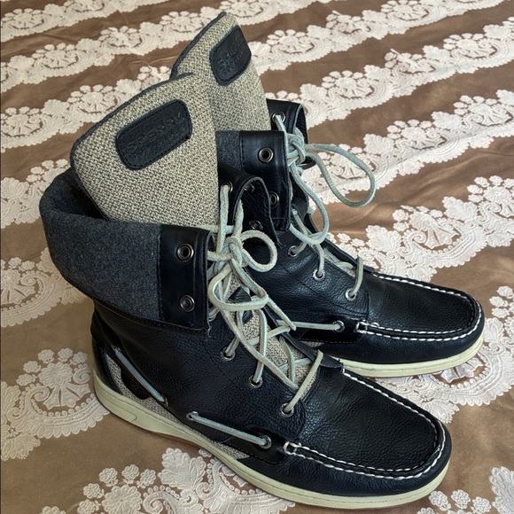 Sperry Black and Gray Boat Shoes - Picture 1 of 6